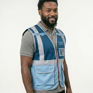 Gilet de sécurité coupe-vent pour travaux de construction, moto, haute visibilité, réfléchissant, respirant, imperméable, polyester, séchage rapide, pour la route - Product Image 4