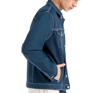 2026 New Arrival Men's <b>Denim</b> <b>Jacket</b> Winter Wear <b>Custom</b> Front Printed Logo Solid Color Lightweight - Product Image 4