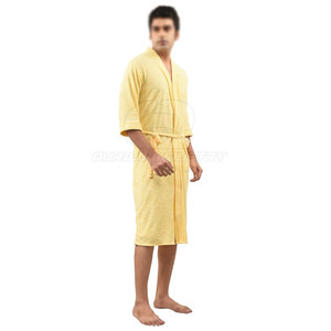 Peignoir en polaire pour homme 100% coton à manches longues avec capuche pour la maison, l'hôtel et le spa - Chaleur toute saison - Product Image 4