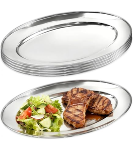Assiette à steak en acier inoxydable de qualité supérieure avec base en bois pour service en restaurant - Product Image 4