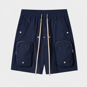 Custom Men's Utility Cargo <b>Shorts</b> 100% Cotton Mid Waist Drawstring Large Pocket Anti-Wrinkle OEM Casual Comfortable - Product Image 5