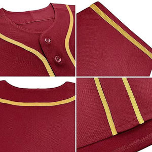 Maillot de baseball imprimé OEM pour homme, maillots de baseball rouges, design USA, design personnalisé, maillot de softball unisexe, court et respirant - Product Image 6