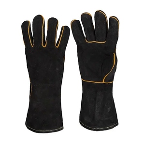 Gants de soudage en cuir de vachette pleine fleur à haute performance, résistants à la chaleur et aux étincelles, protection des mains, gants de lutte contre l'incendie CE - Product Image 1