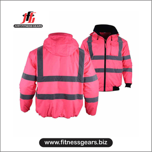 Safety Hooded Long <b>Softshell</b> <b>Jacket</b> Work Wear Factory Construction Reflective <b>High</b> <b>Visibility</b> Security Outdoor Unisex - Product Image 2