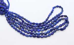 Perles ovales lisses en Lapis Lazuli naturel AAA, 6x8 MM, perles de pierre précieuse Lapis Lazuli bleu naturel, 16 pouces, perles ovales Lapis simples - Product Image 6