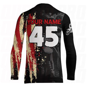 Maillot de motocross personnalisé, maillot de course drapeau américain pour hommes, femmes, chemise de moto tout-terrain, maillots de moto pour adultes et enfants, manches longues - Product Image 3