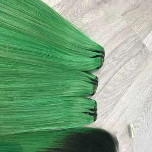 ช่อผมมนุษย์เวียดนามสีเขียวอ่อนมัดตรงและปิดผมเรมี่คุณภาพสูง - Product Image 5