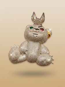 Colgante de Oso Teddy Iced Out Personalizado, Aterrador y Enojado, Joyería Hip Hop, Colgante de Plata 925, Símbolo de Amor y Cuidado, Regalo de Joyería Hip Hop - Product Image 2