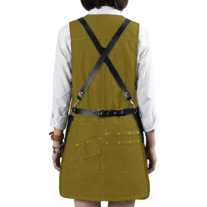 Use Daily Wear Green ColorCleaning Cross Back Heavy Duty high quality Adjustable Working <b>Apron</b> <b>Kitchen</b> - Product Image 5