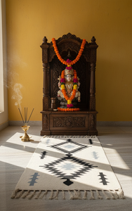 Wholesale Cotton Plush Cutshuttle <b>Runner</b> Woven Floral Modern Machine <b>Washable</b> Three Tone Color Camping Home Picnic Travel Prayer - Product Image 2