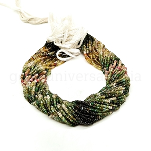 Perles de tourmaline facettées en forme de rondelle, pierres précieuses naturelles, perles en vrac pour la création de bijoux, vente en gros - Product Image 5