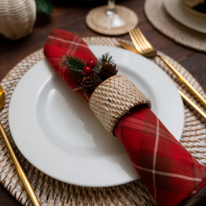 Handmade Natural <b>Rattan</b> Napkin Ring Boho Rustic Wedding <b>Table</b> Decoration Eco Friendly <b>Dining</b> Decor Manufacturer Supplier - Product Image 5