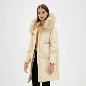 เสื้อแจ็คเก็ตพัฟเฟอร์ตัวยาวน้ำหนักเบาสำหรับผู้หญิง บุด้วยโพลีเอสเตอร์ ความหนาปานกลาง มีฮู้ด - Product Image 4