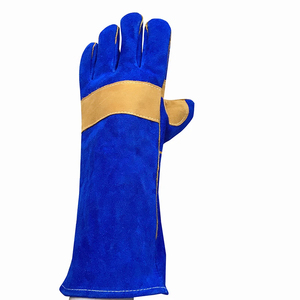 Guantes de Seguridad de Cuero de 14 Pulgadas con Puño Recto, Resistentes al Calor y a la Abrasión, Textura Lisa, Protección Anti-Calor - Product Image 5