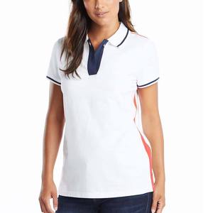 Camiseta Casual de Mujer, Lisa, de Algodón Tejido, Manga Corta, con Logotipo Personalizado, Estilo Vestido de Golf, Talla Personalizada - Product Image 4
