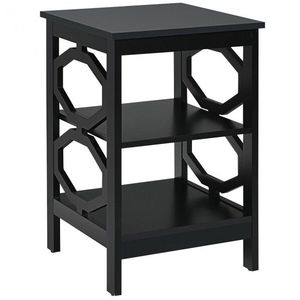 Comodino Rustico Moderno a 3 Ripiani, Tavolino Laterale per Divano, per Camera da Letto di Villa - Product Image 3