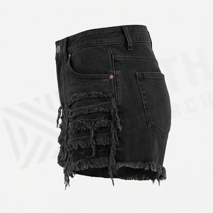 กางเกงยีนส์ขาสั้นผู้หญิง ดีไซน์ทันสมัย ผ้าฝ้ายเดนิม สีสันปรับแต่งได้ แต่งพู่ ซิป กระเป๋าเก๋ๆ ทรงบูตี้ เซ็กซี่ แฟชั่นฤดูร้อน - Product Image 3