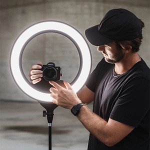 18 Inch Dimmable LED Ring Light 5600K Video Light With Phone <b>Holder</b> Remote <b>Control</b> for Photography Filming TikTok - Product Image 2