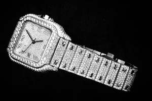 Montre Hip Hop de Luxe Mécanique en Acier Inoxydable avec Cadran en Verre et Diamants Simulés Glacés, Résistance à l'Eau de 100 Bars pour Hommes - Product Image 2