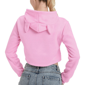 2026 Wholesale High Quality Women Summer Fashion <b>Mesh</b> Long Sleeve Drawstring Hooded <b>Crop</b> Sweatshirt <b>Top</b> Cropped Hoodie - Product Image 4