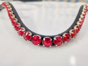 สายคาดศีรษะม้าประดับคริสตัลสีแดงราชวงศ์ ทำด้วยมือ คุณภาพสำหรับงานแสดงขี่ม้า - Product Image 3