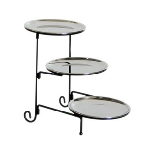 3 Tier Round Stainless Steel Cake Stand Set Dessert Display For Home And Hotel Decor And Wedding And Parties Table Centerpiece - Product Image 1