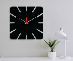 Modern Minimalist Square Acrylic <b>Wall</b> <b>Clock</b> Silent Non Ticking Large Black <b>Decorative</b> <b>Wall</b> <b>Clocks</b> for Living Room Home Office - Product Image 2