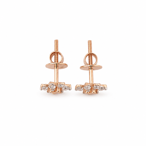 Namivaa 18Kt Rose Gold Brilliant Cut Diamond Cluster Stud Earrings Micro <b>Insert</b> Women High Polish Floral Party Wedding Daily - Product Image 5
