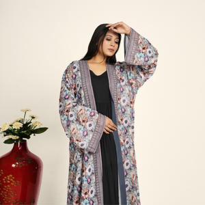 Elegante Abaya de Chifón para Mujer, Estilo Árabe, Abierta por Delante, Manga Larga, Largo hasta el Suelo, Modesta, Islámica, para Oración del Eid y Uso Diario - Product Image 4