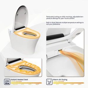 WC Smart di Lusso con Bidet Integrato, Sedile Riscaldato, Sciacquone Automatico e Asciugatore, Modello Allungato Giapponese - Product Image 4