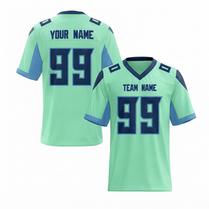 Maillot de football américain personnalisé 100% coton, manches courtes, vêtements d'été et d'automne pour adultes, kit d'équipe de club, sport professionnel - Product Image 1