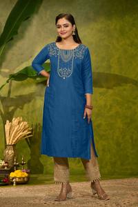 Colección de Kurtis Tradicionales para Bodas, con Estampado de Lámina de Algodón Mágico Premium, Diseño Hermoso, Ropa Moderna para Mujer, Precio Bajo - Product Image 4