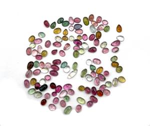 Tourmaline naturelle multicolore, cabochon, formes variées, pierres précieuses en vrac, 3-5 mm, certifiées IGI, pour la fabrication de bijoux - Product Image 4