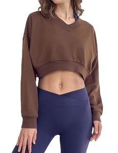 Sudadera con Capucha de Invierno, Mezcla de Poliéster/Algodón, Cuello Alto, Estampada, Talla Personalizada, Fácil de Usar, Cómoda, Marca Privada, Top Corto para Mujer - Product Image 5