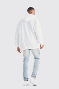 Nuevos Jeans de Mezclilla Elásticos Ajustados de PU con Lavado Azul Antiguo y Estilo Biker para Hombre, con Rasgaduras y Reparaciones, Jeans Blancos Apilados con Efecto Desgastado y Estilo Moderno - Product Image 3