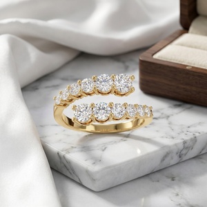 1.50CTW Round Cut Prong Set Cluster <b>Statement</b> <b>Ring</b> - Product Image 1