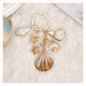 Porte-clés artisanal en coquillage naturel, accessoire de plage, cadeau d'été mignon pour les amoureux, pour sacs - Product Image 6