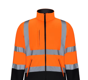 Veste de travail haute visibilité pour homme, orange, vêtements de sécurité réfléchissants, matière coton/polyester, manches longues, certifiée CE, séchage rapide - Product Image 3