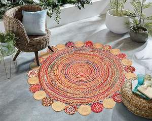 Tapis rond Chindi, tapis design bohème pour chambre à coucher, chambre d'amis, salon, chambre de fille, paillassons - Product Image 2