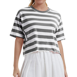 Camisetas de Algodón Personalizadas al por Mayor para Mujer, Tallas Grandes, Primavera 2025, Ropa de Mujer, Camisetas Cortas Lisas - Product Image 2