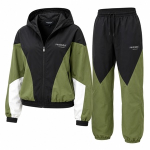 Conjunto Deportivo de Chaqueta y Pantalones con Bloques de Color para Mujer, Transpirable y Ligero, Atuendo Otoñal para Adultos - Product Image 1