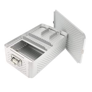 New Aluminum Surgical Instrument Sterilization <b>Box</b> Autoclavable Perforated Medical Tray with <b>Locking</b> Lid Pentax sterilized <b>box</b> - Product Image 1