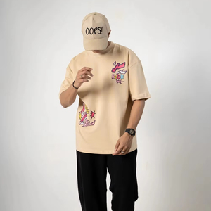 mens oversized modern drop shoulder t shirt loose fit heavy cotton blank tshirt manufacturer supplier - Product Image 1