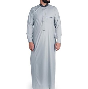 Robe de prière musulmane d'hiver pour hommes, Jubba Thobe Thawb Jubbah avec poches poitrine, tenues arabes pour adultes, longues robes d'extérieur pour hommes - Product Image 1
