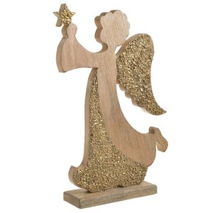 Élégante sculpture d'ange en bois pour centre de table, décoration d'entrée ou arrangement de console - Product Image 1