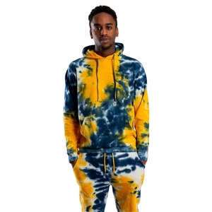 Chándal personalizado con efecto tie-dye para hombre, color blanco y azul, con cremallera, talla grande, de forro polar, para adultos y hombres. - Product Image 4
