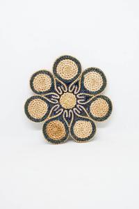 Tapis en jute brodé à la main, tissé jacquard, motif floral, antidérapant et lavable, respectueux de l'environnement, pour usage domestique - Product Image 2