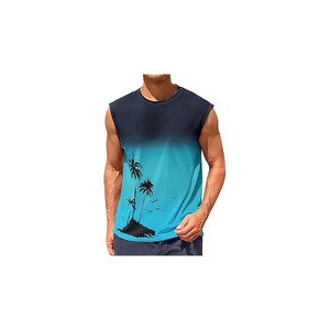 Camisetas sin mangas con estampado gráfico para hombre, camiseta sin mangas con sublimación de palmeras - Product Image 1