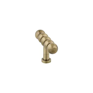 Tirador de bola triple de latón cepillado para gabinetes, herrajes para muebles - Product Image 2
