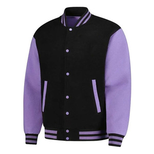 Chaqueta universitaria para mujer de calidad superior, hecha con tela 100% lana, cuerpo y mangas de tela, cierre con botones, para damas. - Product Image 1